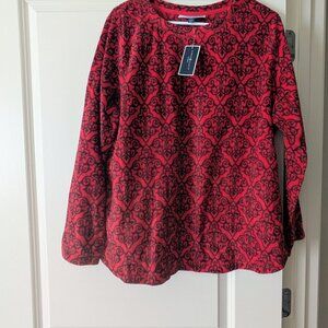 Karen Scott Sport Fleece Pullover Top (L) - NWT
